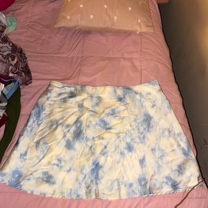 Blue and white tye dye flowing skirt